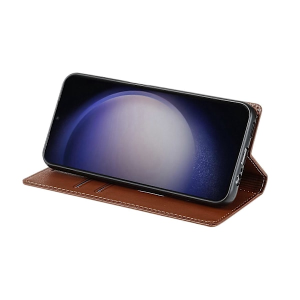 Plånboksfodral för Samsung Galaxy S25+ Magnetisk Stängning PU Läder Telefonskal - Brun Brown