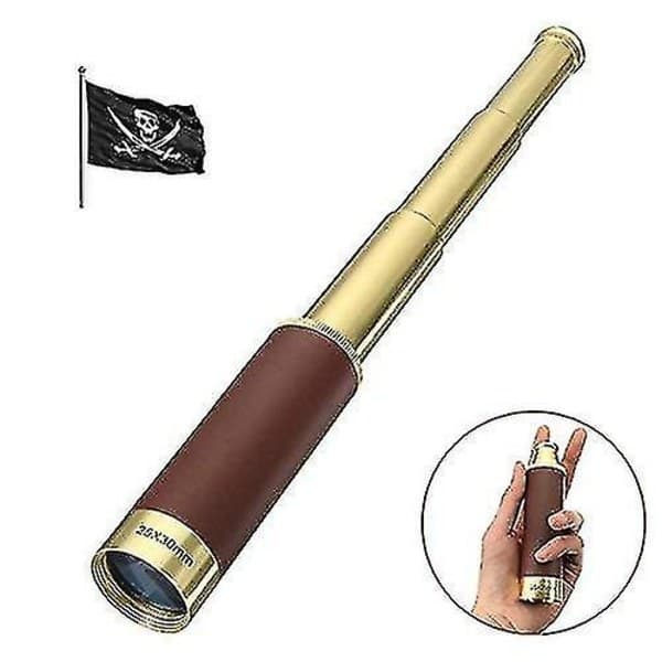 Retro Piratteleskop Zoombar 25x30 Lommemonokkel Bærbar Sammenleggbar, A