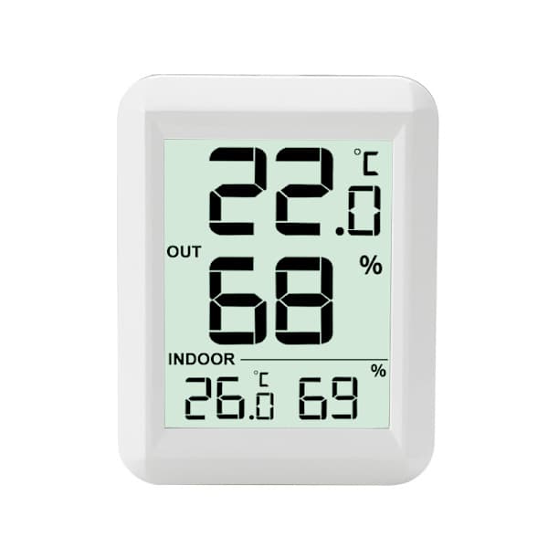 INF Trådløst innendørs/utendørs termometer og hygrometer Hvit 55,A