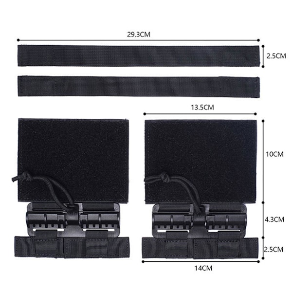 2x Quick Release Spænde Sæt Tube Cummerbund Adapter til Cosplay Værktøj 6094 Sort Black