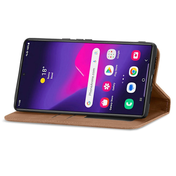 Retro Magnetiskt Läder Skal med Hudkänsla Brown For Samsung Galaxy S25 Ultra 5G