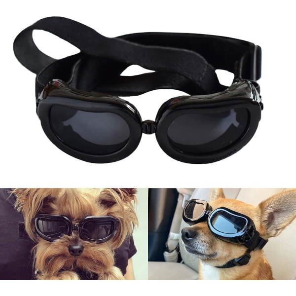 Dog Goggles Anti-UV Dog Solglasögon, Pet Goggles med justerbar