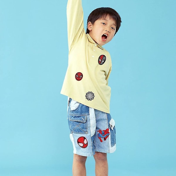 14 jern-patches, Spiderman-motiver til broderi på tøj, applikationer til at sy på jakker, rygsække, jeans (hud)