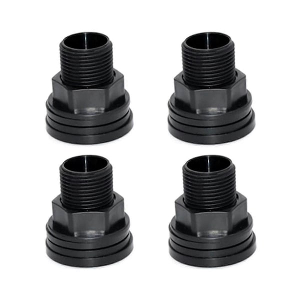 PVC Bulkhead Fitting Dobbelt Gevindet Bulkhead Vandtank Stik til Regnfade Akvarier Vand