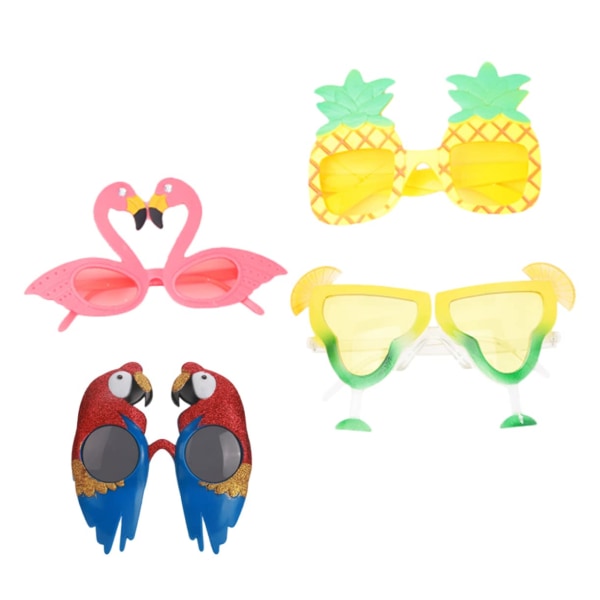 4 stykker papegøjeglas 3d fest solbriller Pool party dekorationer