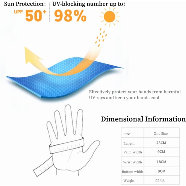 Sorte Solbeskyttelses Sommerhandsker Åndbare Bomuld Touch