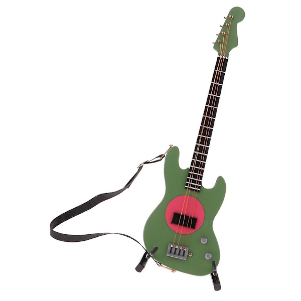 20 cm Miniature Elektrisk Basguitar Model i Træ