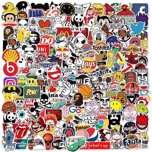 201pcs Water Bottle Stickers Laptop Cars Cool Stickers For Adults Teens Kids, Skateboard Sticker Pack Durable Vinyl Sticker