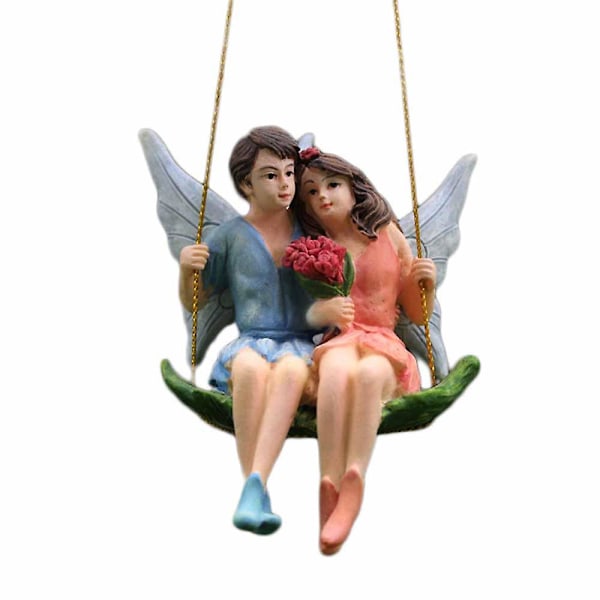 1 stk. Par Blomsterfe Swing Ornament, miniature Fe Have Par Figurer
