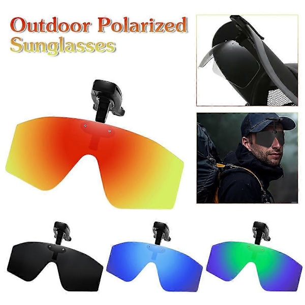Polariserte Fiskebriller Hatt Visir Sport Klips Cap Clip On Solbriller Anti-UV Black