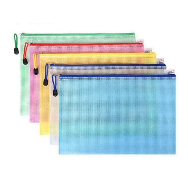 Mesh zipper folder file 5 bags