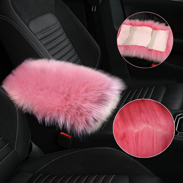 Universal Car Winter Warm Fur Plysch Armstöd Box Cover Mat Mjuk