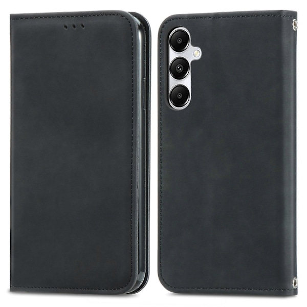 Retro Magnetiskt Läder Skal med Hudkänsla Black For Samsung Galaxy A35 5G