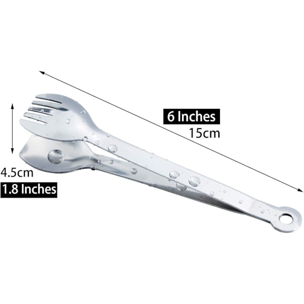 Mini Serveringstänger 15 cm Rostfritt Stål Små Aptitretare Tänger, Set om 4 (Spegelpolerade)