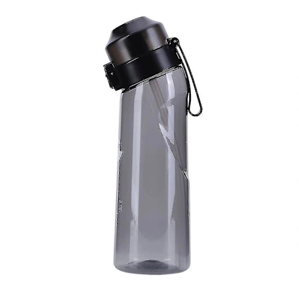 Smaksatt vattenflaska med 7 smakpoddar Air Water Up flaska Frostad svart 650ml Air Starter Up Set Vattenkopp för camping S