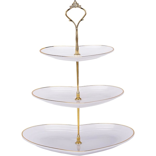 3-lags Cupcake Stand, Etagere, Bryllupsdessert Cupcake Stand, Serveringsfad til Godbidder, Etagere, Kageholder White
