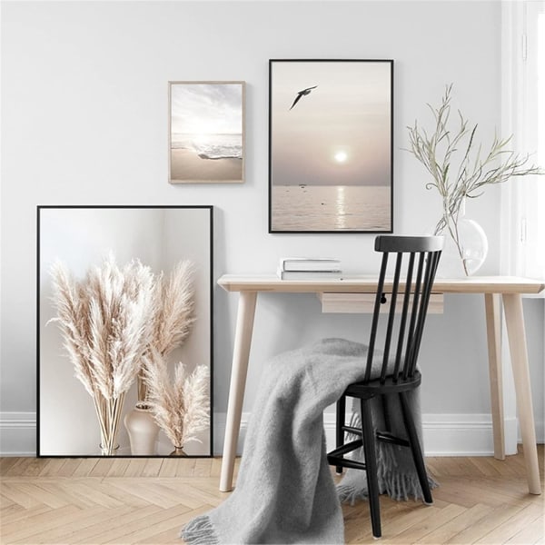 Sett med 3 veggplakater, 30 x 40 cm, elegant, for stue,