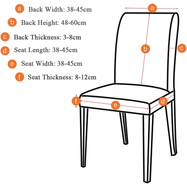 4 stk (Oransje) Leeyunbee Elastiske Moderne Stolksedekke,