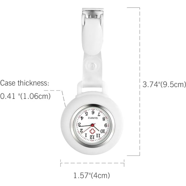 Vit Sjuksköterske Klocka Silikon Fickur Universal för Arbetsplatsen