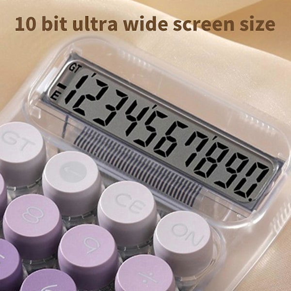 Videnskabelig lommeregner 10 cifre Stort display og knapper Klart stort LCD-display Ideel til kontor, skole, hjem og erhverv FLYE1735 Purple