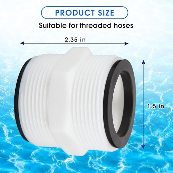 38 mm Poolkoblingssett for Intex Coleman 38 mm Slangetilkobling, Poolslangeadapter for Intex Pumper for 38 mm Poolslange