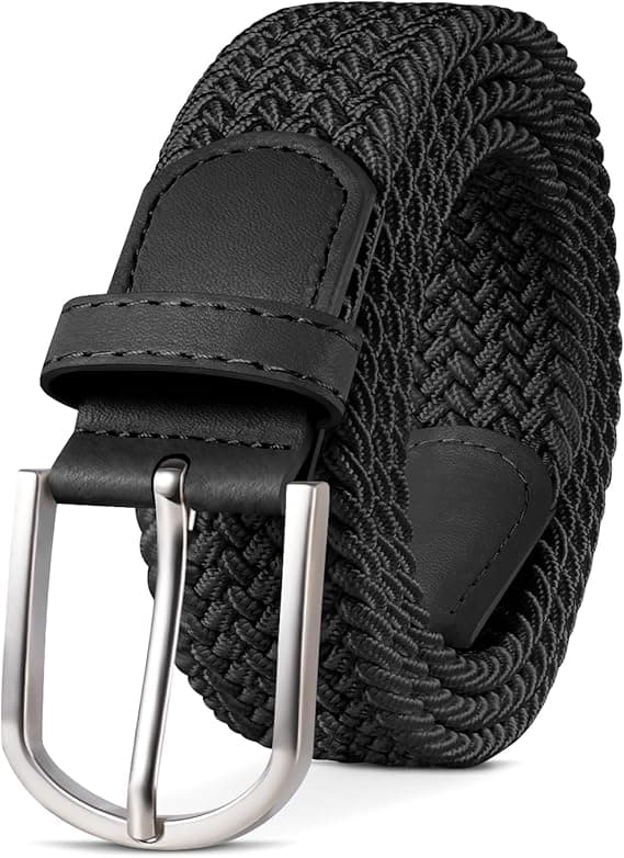 Herrbälte, Elastiskt flätat bälte Unisex Herr Dam Flätat Elastiskt Stretch Vävt Bälte 33mm(1.25 \"), Längd 42 \"(107cm) Pa