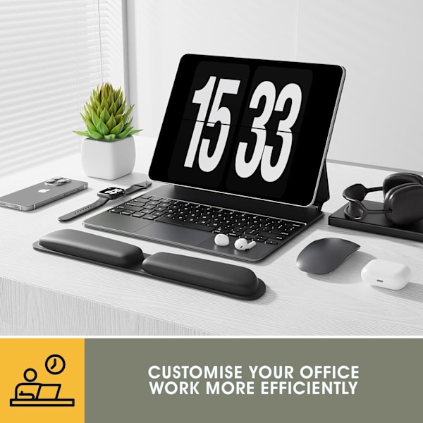 Tastatur Håndleddsstøtte Musematte, Musematte Tastatur Håndleddsstøtte Sett, Ergonomisk Håndleddspute med Memory Foam Keyboard Wrist Support Pad