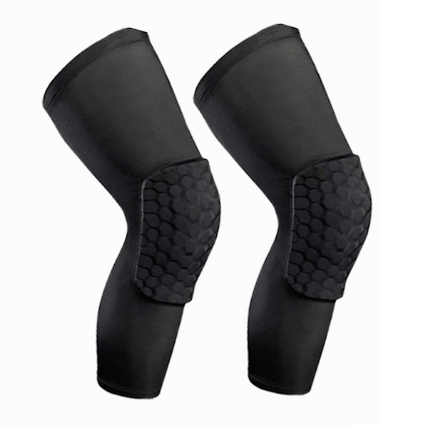 1kpl Hengittävä Urheilu Jalkapallo Koripallo Polvituki Hunajakenno Jalkatuki Black XL