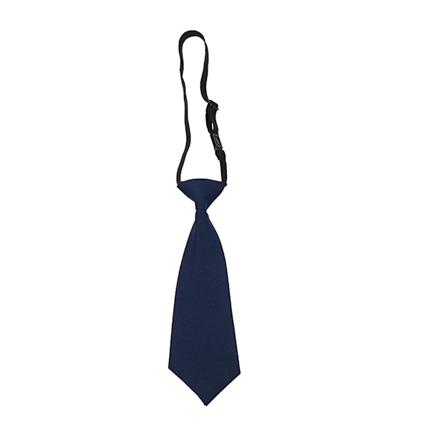 Skolslips för pojkar Barnslips för bröllop Enfärgad slips med spänne Navy Blue