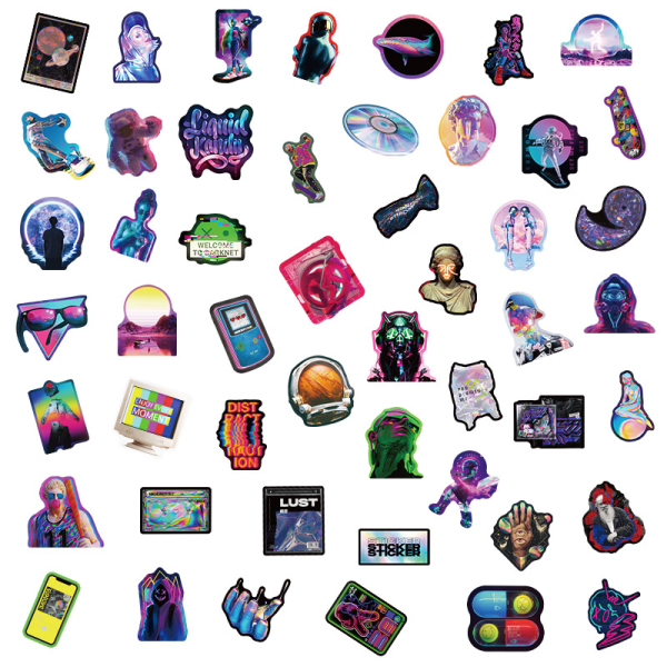 50 Pack Fashion Music Tape Stickers for Adults Teenagers