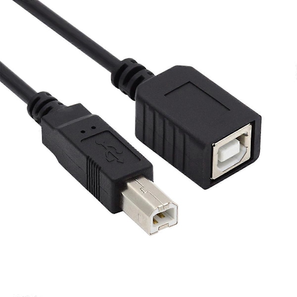 U2-068-BK 20cm USB 2.0 B-tyypin uros-naaras jatkokaapeli 20cm tulostimelle, skannerille ja kiintolevylle