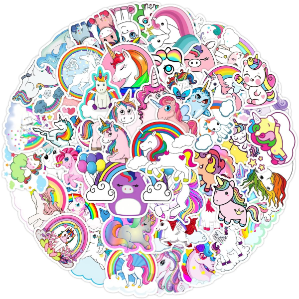 Cute Unicorn Stickers 50 Pcs Cool Aesthetic Stickers for Water