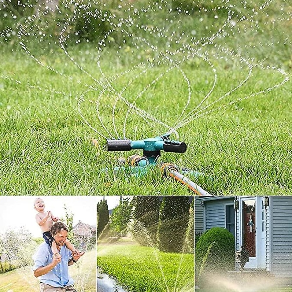 Havevandssprinkler, Havevandssprinkler til græsplæne - 360 graders roterende sprinkler, Haveplantevandingssystem - Plænevanding, 3-armet havevandssprinkler til græsplæne,