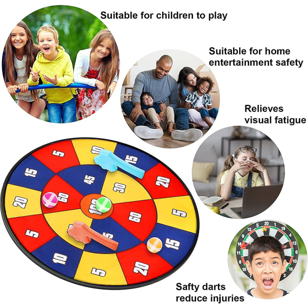 Dartboard 36 cm, dobbeltsidet skydeskive med 6 klæbende bolde, indendørs og udendørs spil, børnehavesport, kludespil, interaktivt legetøj, gave til drenge og piger