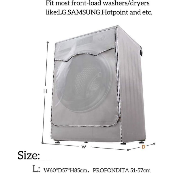 Konepesukoneen suojus - 85 x 60 x 57 cm - Läpinäkyvällä sulkimella - Vedenpitävä, pölytiivis, UV-suojattu - Vanhenemisenkestävä - PHWJ