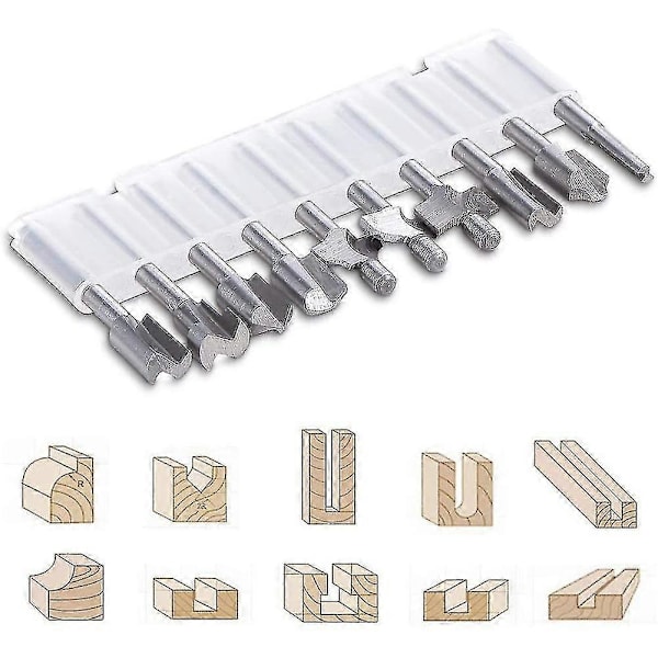 20 stk. HSS Fræser Karbid Graveringsbits til Dremel Fræsersæt 1/8\" (3 mm) Skaft til Dremel Proxxon