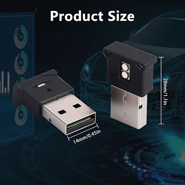 6 kpl Mini USB LED-valo, 7 väriä RGB Auton LED-sisävalaistus 5V Älykäs USB Älyvalo Tunnelmavalo, Kannettavan tietokoneen näppäimistön valo