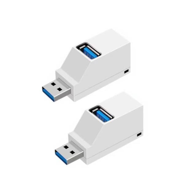 2 st 3-Port USB 3.0 Hub Portabel Höghastighets Splitter Box För PC Notebook Laptop 2pcs White