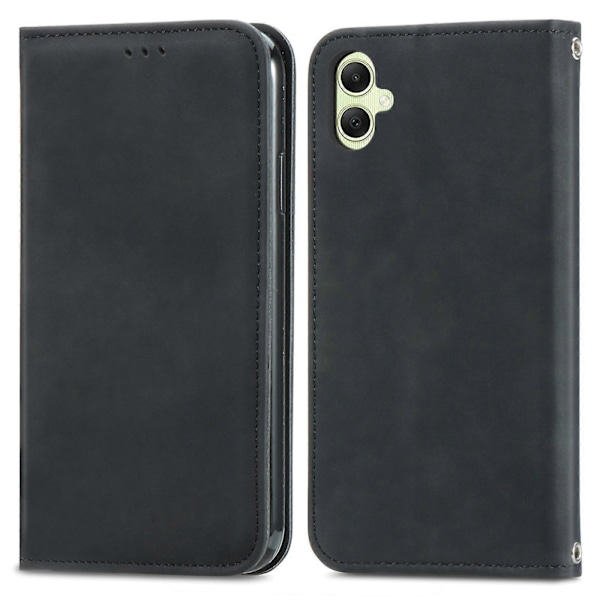 Retro Magnetiskt Läder Skal med Hudkänsla Black For Samsung Galaxy A05
