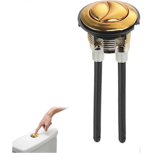38mm Toalett Dubbel Spolning Tryckknapp, Universal Guld Cistern Toalett Spolningsknappar Standard Ersättningsdel Tillbehör för Badrum Toalett Vattentank