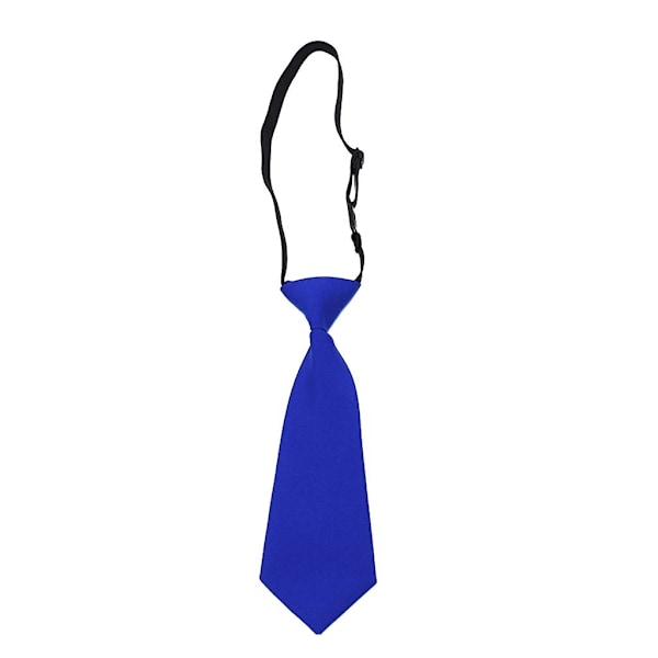 Skoleslips for gutter, barneslips for bryllup, ensfargede slipsklemmer Royal Blue