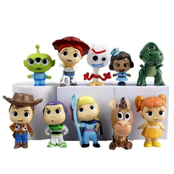 10 stk Legetøjshistorie 4 Figurlegetøj Woody Buzz Lightyear Jessie Børnegave Sæt