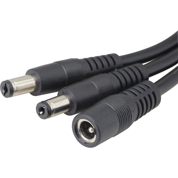 5.5/2.1mm 12v Dc Splitter Power Cable 1 Han til 2 Hun Stik Cctv Dc Splitter 1 Han Til 2 Hun Splitter Kabel (0.3m)