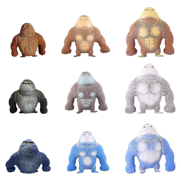 Simuleringsgorilla Apa Stretchig Squish Antistress Kläm Elastisk Apleksak Grey 15*12