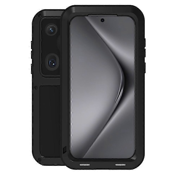 Til Huawei Pura 70 Ultra Cover Metal+Silikone Anti-Drop Telefon Cover med Hærdet Glas Film