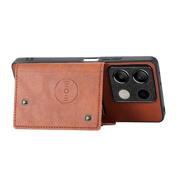 Til Xiaomi Redmi Note 13 5G Etui PU Læder+TPU Anti-fald Telefon Cover med Kortholder Style A