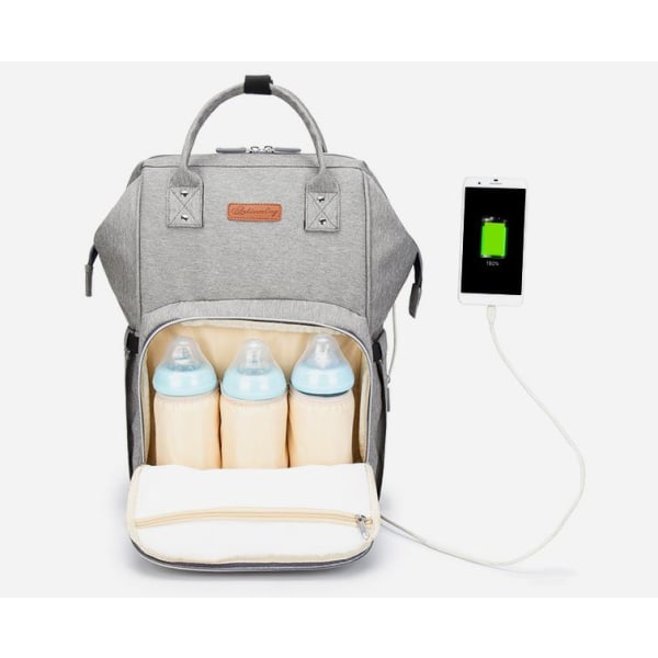 Grå, Lunchryggsäck för kvinnor, 21 tums ryggsäckskylare för bärbar dator