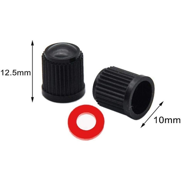 30-pack plastventilhattar, ventilhattar med tätning för SUV, cykel, motorcykel, lastbilar 10 12,55 mm