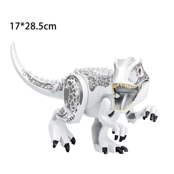 Dinosaurfigurer, Indominus T Rex-klodser, Stor dinosaurklods, Børnefødselsdagsfest - Tyrannosaurus rex - hvid