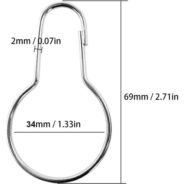 36 Pakk Dusjgardinringer Hengende Kroker for Sortering og